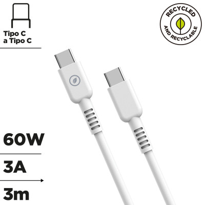 USB-C to USB-C Cable Muvit for Change White 3 m