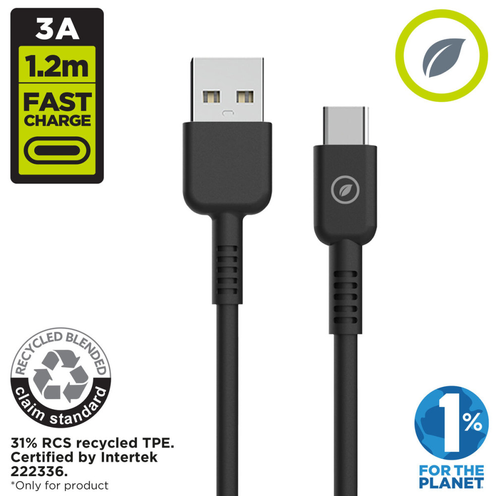 USB to Lightning Cable Muvit for Change Black 1,2 m