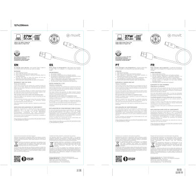 USB to Lightning Cable Muvit for Change Black 1,2 m