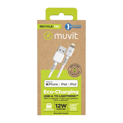 USB to Lightning Cable Muvit for Change White