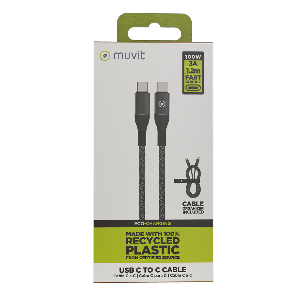 USB-C to USB-C Cable Muvit for Change Black 1,2 m