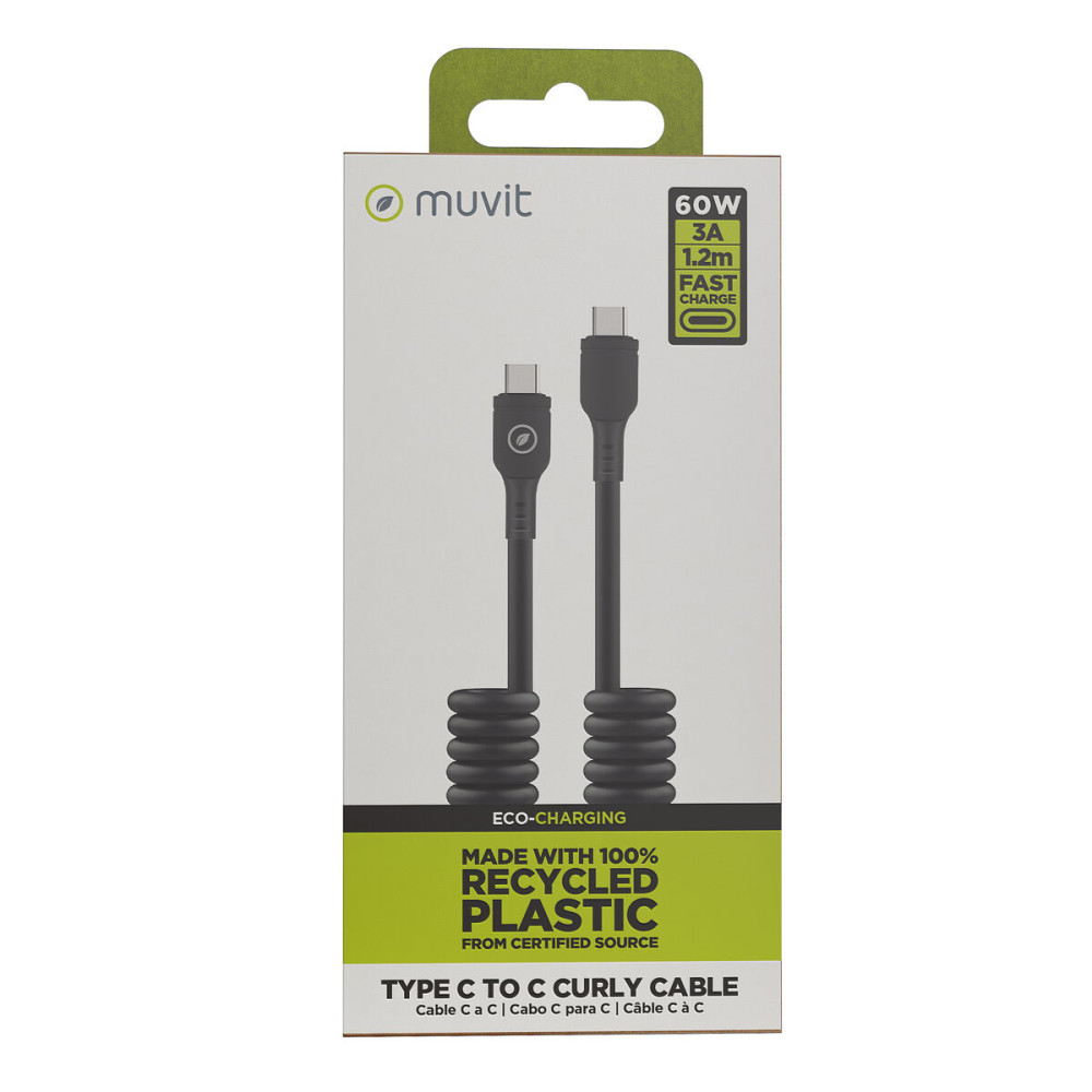 USB-C to USB-C Cable Muvit for Change Black 1,2 m