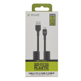 USB A to USB-C Cable Muvit for Change Black