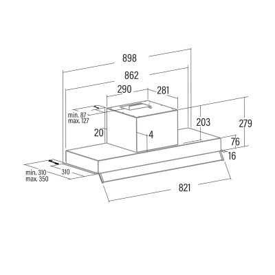 Conventional Hood Cata X90/A Steel 90 cm