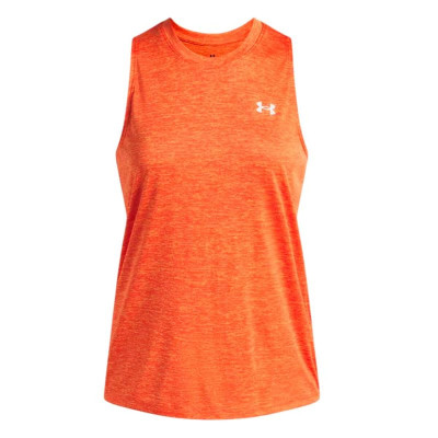 Women's Sleeveless T-shirt Under Armour Tech Tank Twist Orange Fitness