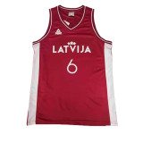 Basketball shirt Peak Latvija 6 - Porzingis White Brown