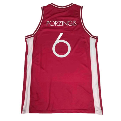 Basketball shirt Peak Latvija 6 - Porzingis White Brown