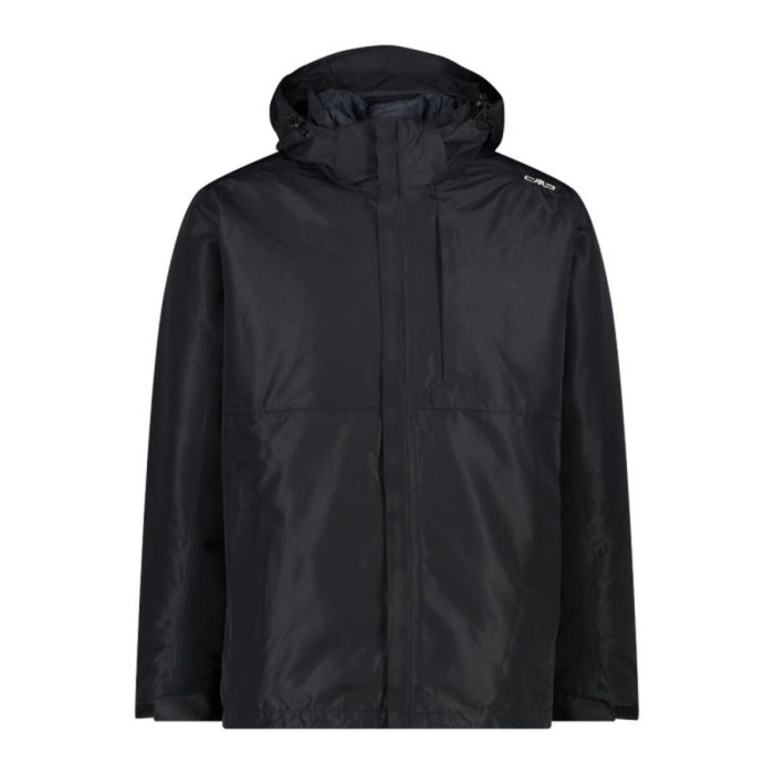 Men's Sports Jacket Campagnolo Zip Hood Detachable Inn Black