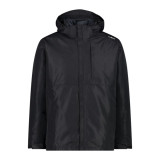 Men's Sports Jacket Campagnolo Zip Hood Detachable Inn Black