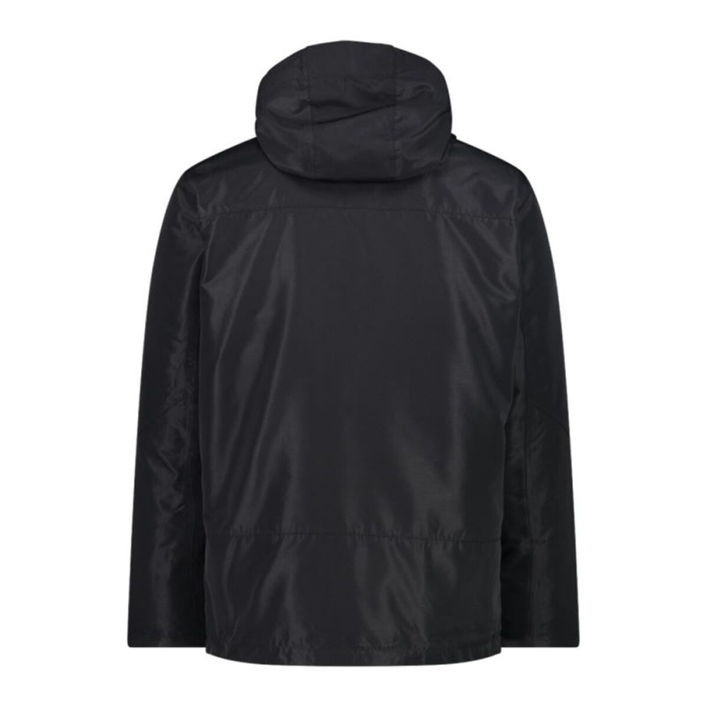 Men's Sports Jacket Campagnolo Zip Hood Detachable Inn Black
