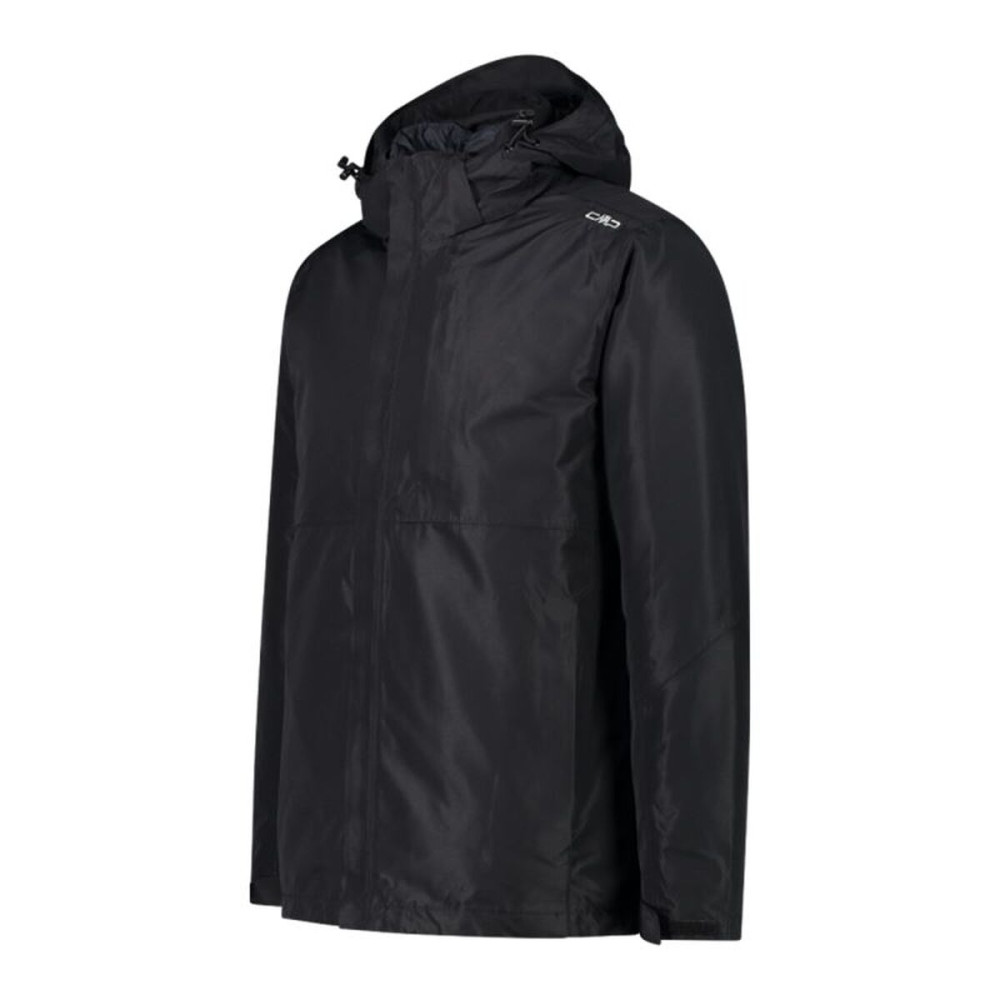 Men's Sports Jacket Campagnolo Zip Hood Detachable Inn Black