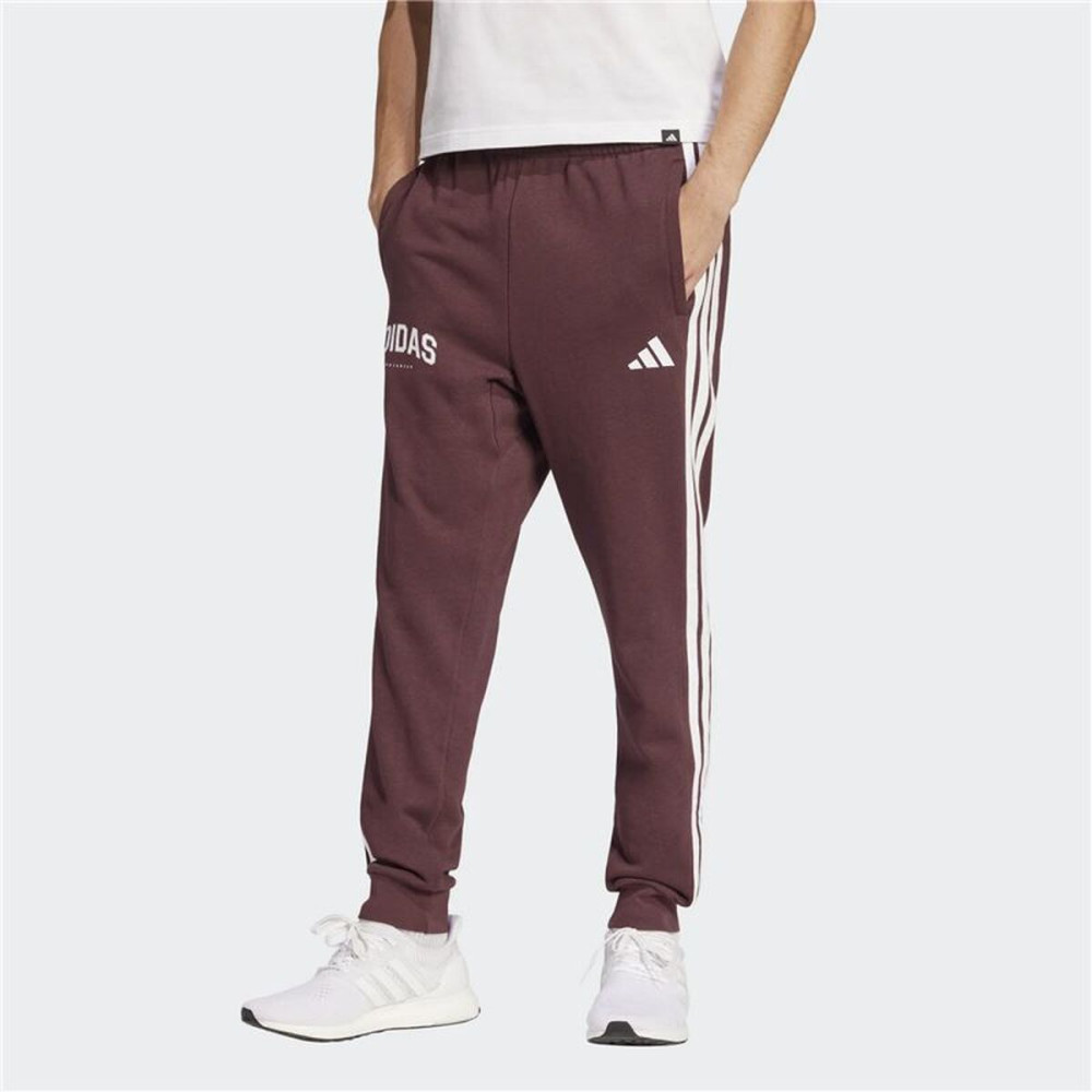 Long Sports Trousers Adidas 3 Bandas Burgundy Men