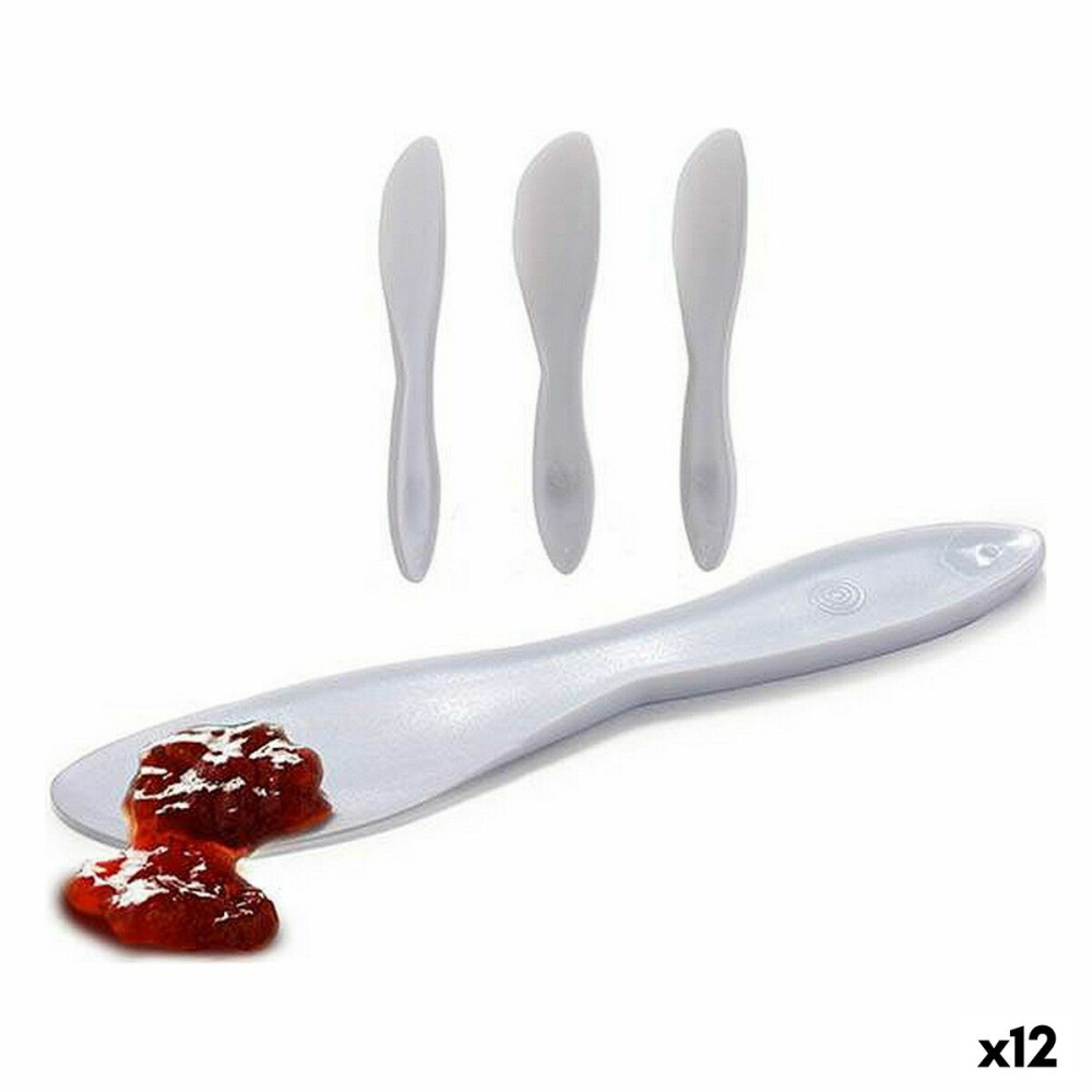Knife Set Kinvara White Plastic 18 x 10 x 1 cm 18 x 3,5 x 1 cm 3 Pieces (12 Units)
