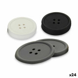 Coasters Kinvara White Black Grey Silicone Plastic Button 9 x 2 x 9 cm 8,8 x 8,8 x 0,05 cm 8 x 0,05 x 8 cm 9 x 1,8 x 9 cm Set (2