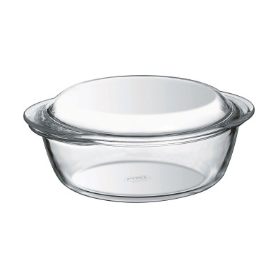 Casserole with lid Pyrex 1,4 L 18 x 9 x 21 cm White Transparent Glass