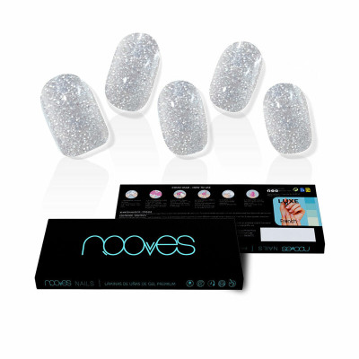 Gel Nail Strips Nooves Láminas De Uñas De Gel Glitter grey 20 Pieces