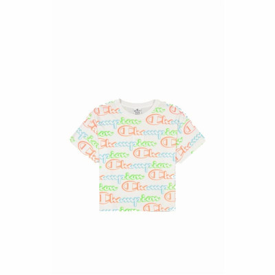 Women’s Short Sleeve T-Shirt Champion Crewneck Croptop White