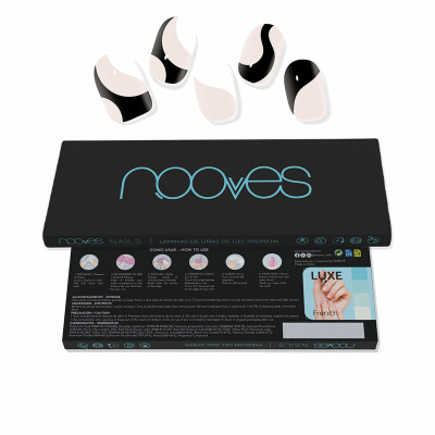 Gel Nail Strips Nooves Láminas De Uñas De Gel White cow 20 Pieces