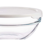 Round Lunch Box with Lid Pasabahce Chefs White 595 ml (6 Units)