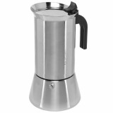 Italian Coffee Pot Bialetti Silver Wood Stainless steel