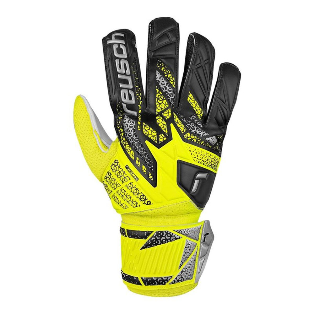 Goalkeeper Gloves Reusch Attrakt Solid safe Yellow Adults