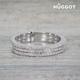 Hûggot Three 925 Sterling Silver Ring with Zircons