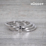 Hûggot Three 925 Sterling Silver Ring with Zircons