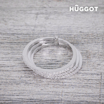 Hûggot Three 925 Sterling Silver Ring with Zircons