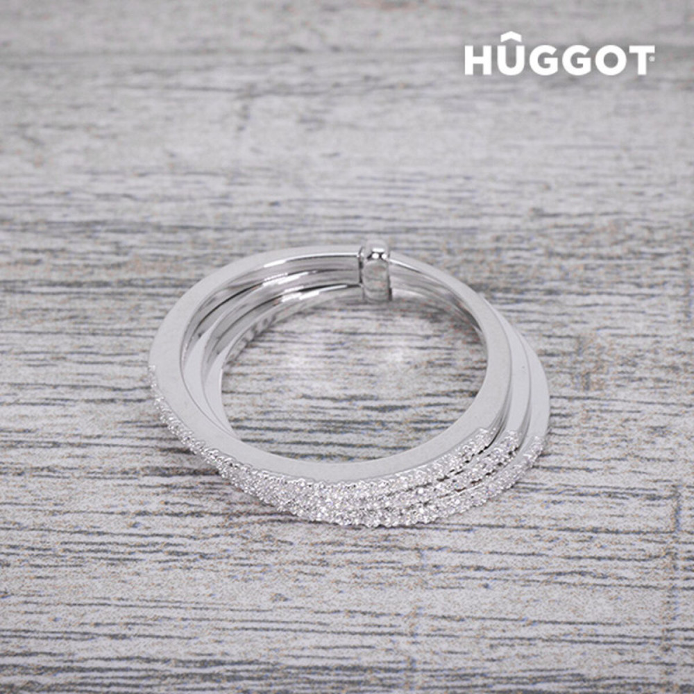Hûggot Three 925 Sterling Silver Ring with Zircons