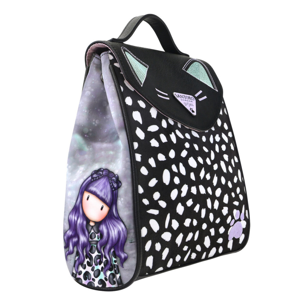 Casual Backpack Gorjuss Smitten kitten Black White (23 x 11 x 27 cm)