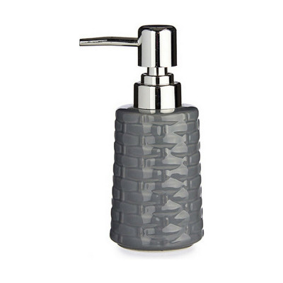 Soap Dispenser Berilo Grey Silver Ceramic 350 ml (6 Units)