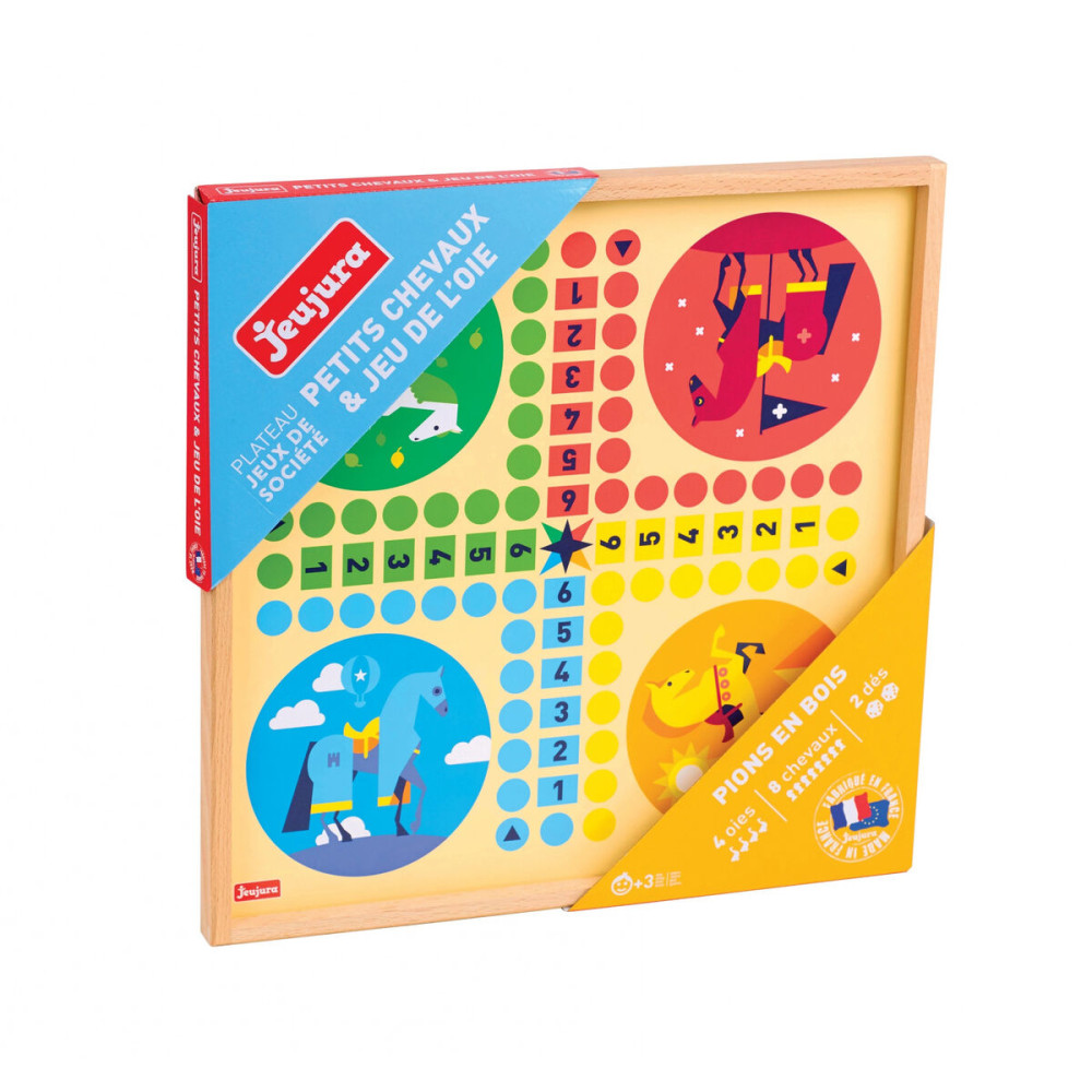Board game Jeujura Game of goose and small horses 33 x 33 x 2 cm