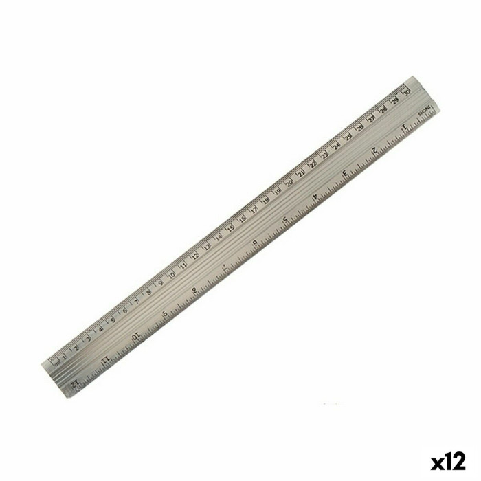 Ruler Pincello Silver Aluminium 0,5 x 35,5 x 4 cm (12 Units)
