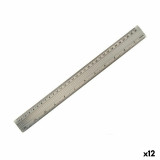 Ruler Pincello Silver Aluminium 0,5 x 35,5 x 4 cm (12 Units)