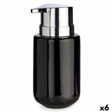 Soap Dispenser Berilo Black Silver Metal Ceramic 350 ml 7 x 14,5 x 8,5 cm (6 Units)