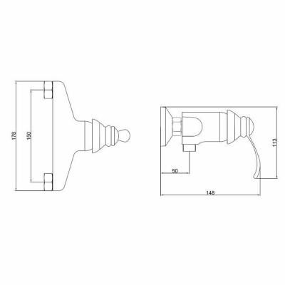 Mixer Tap Rousseau Byron Grey Chrome Metal Brass 15 cm Shower