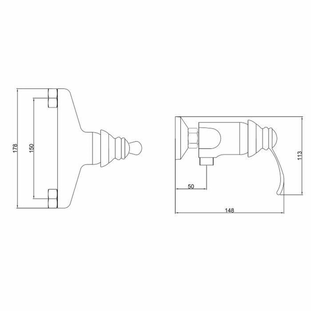 Mixer Tap Rousseau Byron Grey Chrome Metal Brass 15 cm Shower