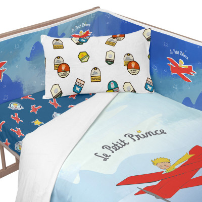 Cot protector HappyFriday Le Petit Prince Son avion Multicolour 210 x 40 cm