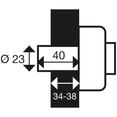 Bolt lock Yale YV25BT-40 Steel Doors Ø 23 mm