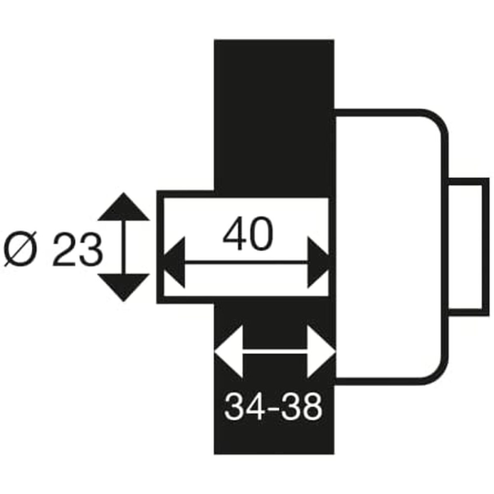 Bolt lock Yale YV25BT-40 Steel Doors Ø 23 mm