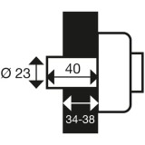 Bolt lock Yale YV25BT-40 Steel Doors Ø 23 mm
