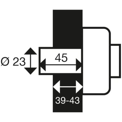 Bolt lock Yale YV25DE-45 19,5 x 7 x 14 cm Steel Doors Ø 23 mm