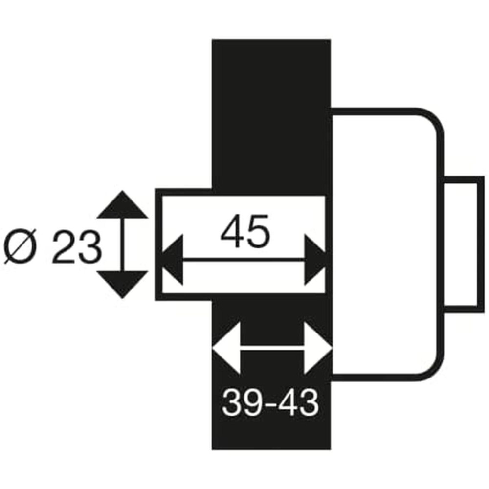 Bolt lock Yale YV25DE-45 19,5 x 7 x 14 cm Steel Doors Ø 23 mm