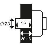 Bolt lock Yale YV25DE-45 19,5 x 7 x 14 cm Steel Doors Ø 23 mm