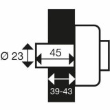 Bolt lock Yale YV25BT-45/SC Steel Doors Ø 23 mm