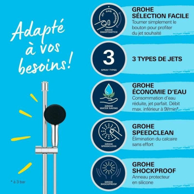 Shower Column Grohe Vitalio Start 110 Chrome Metal 16 x 8 x 4 cm