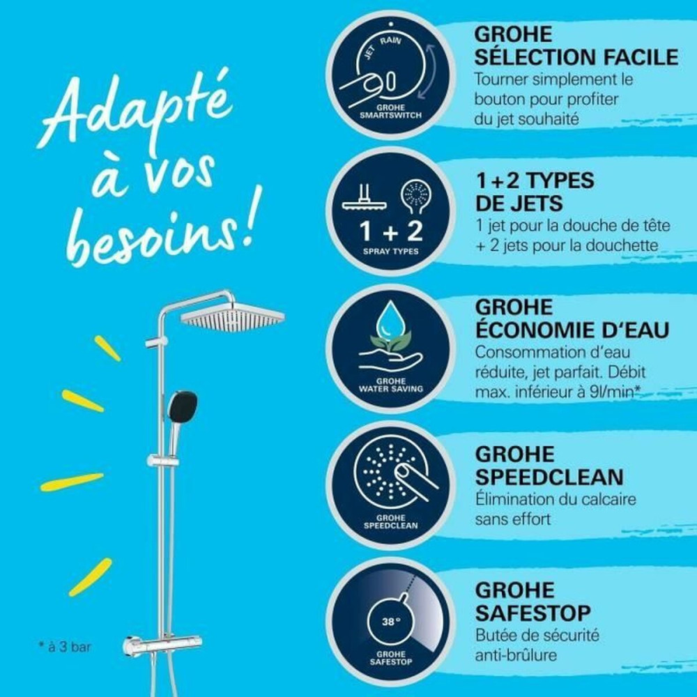 Shower Column Grohe Vitalio Comfort 250 ABS 22 mm 25 cm