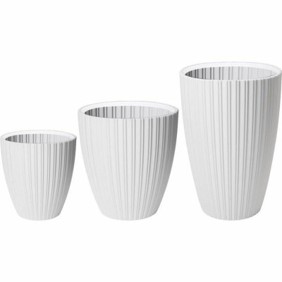 Plant pot Garden ID Fancy White Polyethylene 40 x 42 cm