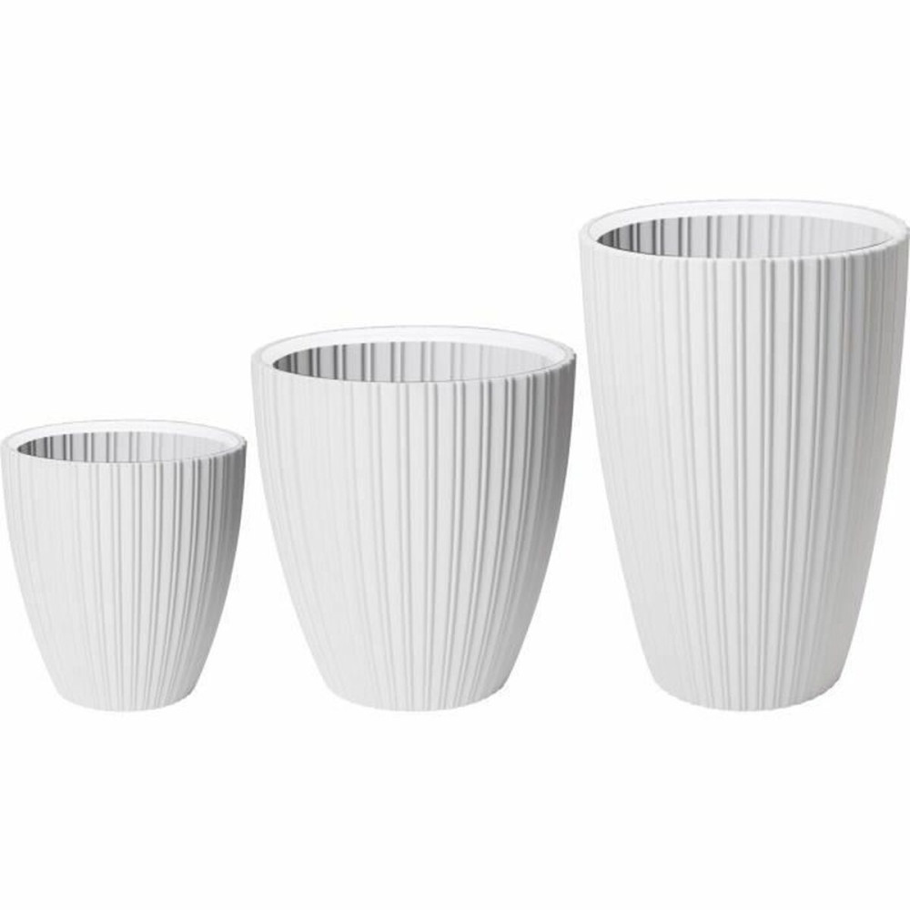Plant pot Garden ID Fancy White Polyethylene 40 x 42 cm