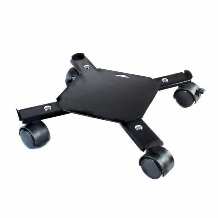 Flowerpot Standt with Wheels Nature Black Metal